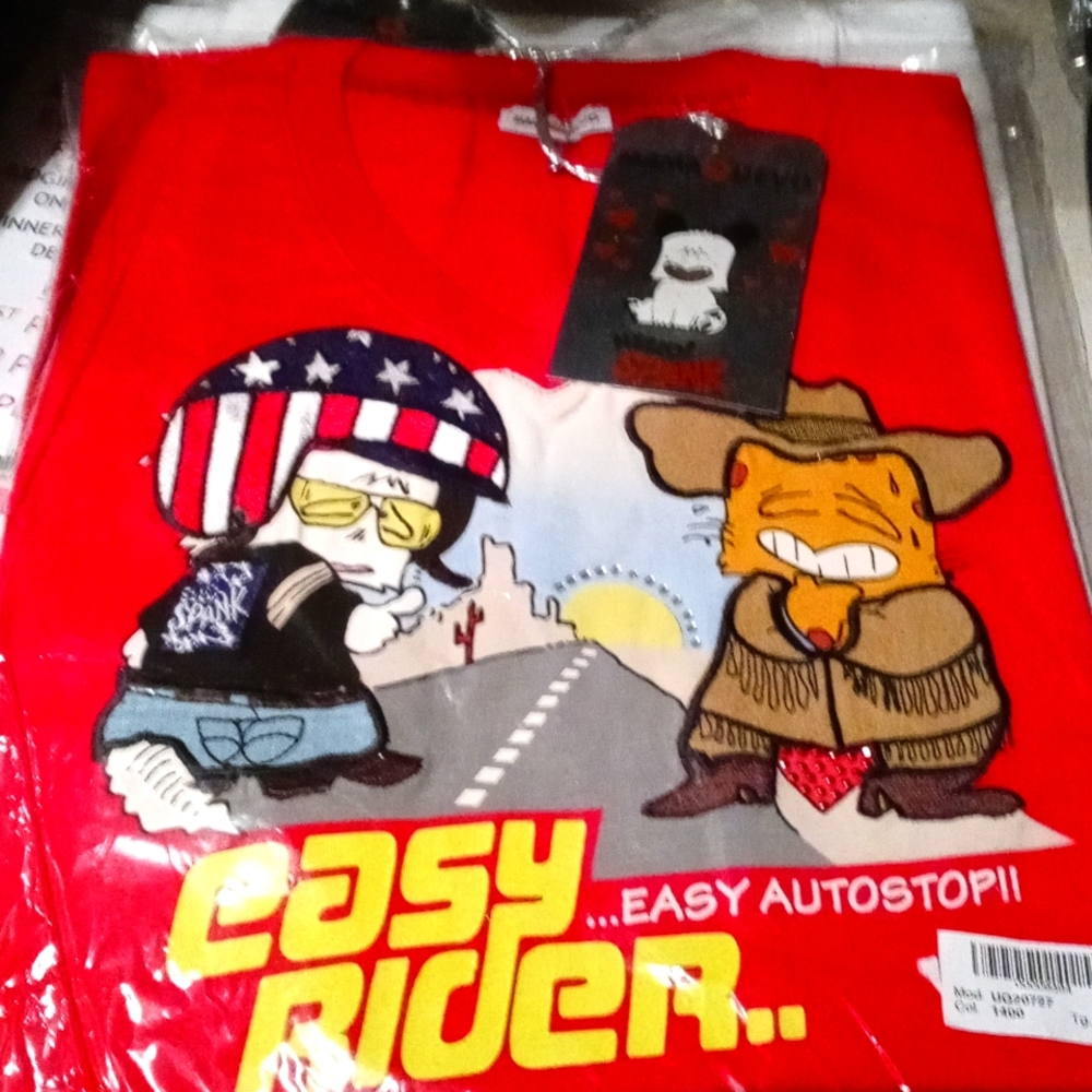 NWT Vntg. 80s Italian Character. "Hello Spank" Brand Mama Quevo, Easy Rider S,ML